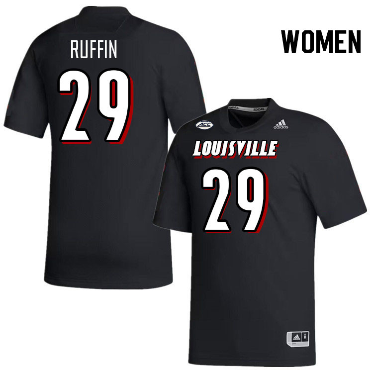 Women #29 Blake Ruffin Louisville Cardinals College Football Jerseys Stitched-Black